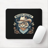 Meowdy Partner Cat Cowboy Pet Howdy Funny Country Muismat (Met muis)