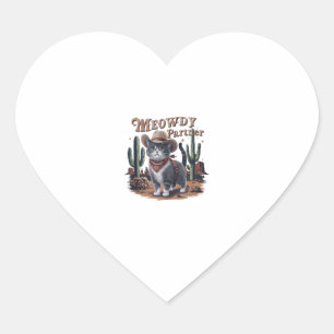 Meowdy Partner Cowboy Cat Hart Sticker