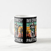Meowdy Partner Cowboy Cat Owners Cat Moms & Dads Koffiemok (Voorkant links)