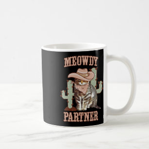 Meowdy Partner Cowboy Cat Western Land Koffiemok