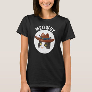 Meowdy Partner Funny Southern Cat Pun Howdy Meow C T-shirt