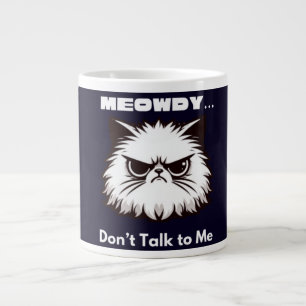 Meowdy Praat Niet Grappig Tegen Me Boze Kat T-Shir Grote Koffiekop