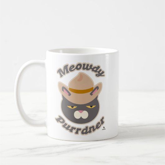 Meowdy Purrdner Howdy Cowboy Pet Kattenplezier Koffiemok (Links)