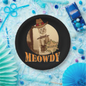 Meowdy Texan Cat Cowboy Sheriff Personalized Papieren Bordje (Feest)