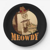 Meowdy Texan Cat Cowboy Sheriff Personalized Papieren Bordje (Voorkant)