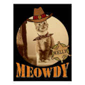 Meowdy Texan Cat Cowboy Sheriff Personalized Perfect Poster (Voorkant)