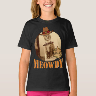 Meowdy Texan Cat Cowboy Sheriff Personalized T-shirt