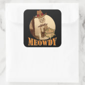 Meowdy Texan Cat Cowboy Sheriff Personalized Vierkante Sticker (Tas)
