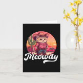 Meowdy Texas Cat Meme Country Music Cowgirl Cute C Kaart (Gele Bloem)