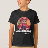 Meowdy Texas Cat Meme Country Music Cowgirl Cute C T-shirt (Voorkant)