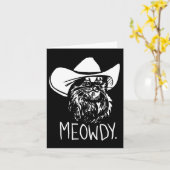 Meowdy Texas Cat Meme Kaart (Gele Bloem)