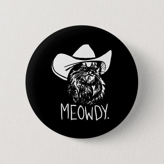 Meowdy Texas Cat Meme Ronde Button 5,7 Cm (Voorkant)