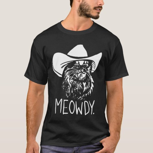 Meowdy Texas Cat Meme T-shirt (Voorkant)