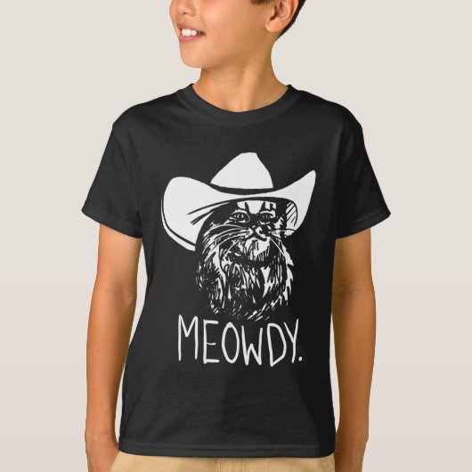 Meowdy Texas Cat Meme T-shirt (Voorkant)