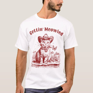 Meowdy vrijgezellenfeest Cowgirl Cowboy Kat  T-shirt