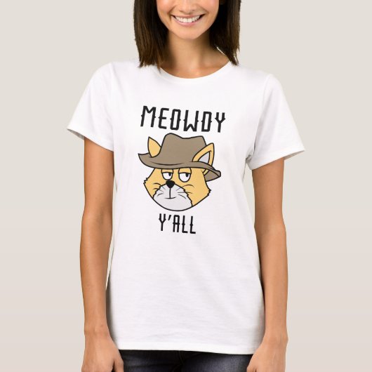 Meowdy Y'all T-shirt (Voorkant)