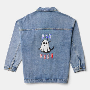 Meoween Ghost Kitten 31 Kat USA Oktober Halloween Denim Jacket