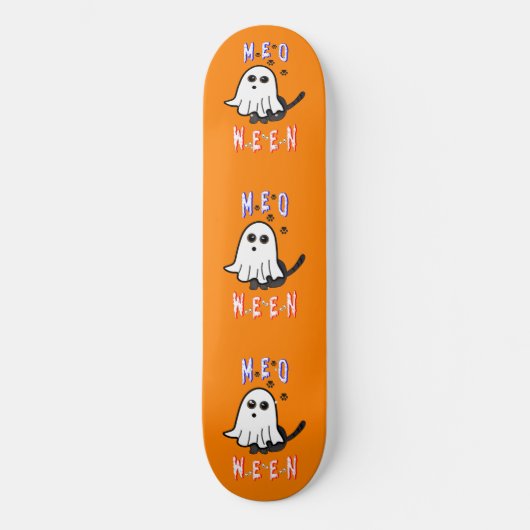 Meoween Ghost Kitten 31 Kat USA Oktober Halloween Persoonlijk Skateboard (Voorkant)