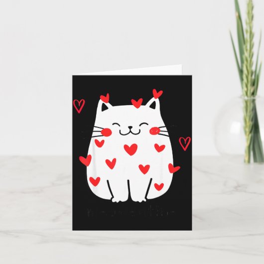 Meowentine Cute Cat Valentines Day Men Women Cat D Kaart (Voorkant)
