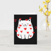 Meowentine Cute Cat Valentines Day Men Women Cat D Kaart (Gele Bloem)