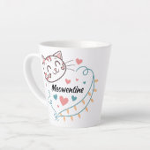 Meowentine Drinkware Design voor Cat Lovers Latte Mok (Linkerhoek)