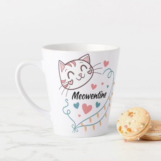 Meowentine Drinkware Design voor Cat Lovers Latte Mok (In situ)