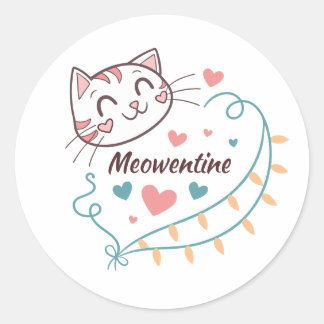 Meowentine Stickers Ontwerp voor Cat Lovers