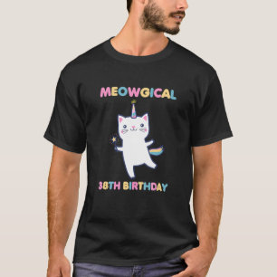 Meowgical 38h Birthday Kat 38 Year Old Cat T-shirt