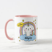 Meowgical Cute Caticorn Pink Cartoon Mok (Links)