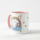 Meowgical Cute Caticorn Pink Cartoon Mok (Voorkant links)