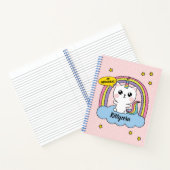 Meowgical Cute Kawaii Caticorn Pink Cartoon Notitieboek (Binnen)