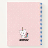 Meowgical Cute Kawaii Caticorn Pink Cartoon Notitieboek (Achterkant)