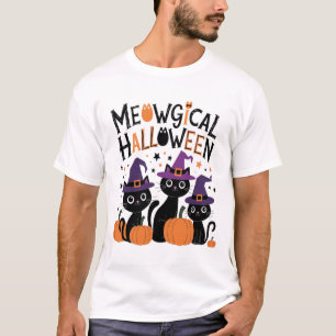 Meowgical Halloween - Schattigee heksenkatten om t T-shirt