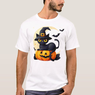 Meowgical Halloween Zwarte kat T-shirt