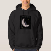 Meowgical Nights Cat on Crescent Moon beroemd gema Hoodie (Voorkant)