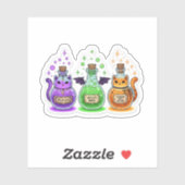 Meowgical Potions – Schattigee kattenvormige potie Sticker (Vel)