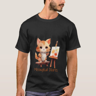 Meowgical Stories Een Schattige kattenontwerp voor T-shirt