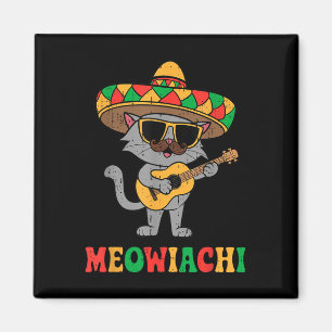 Meowiachi Cat Mariachi Funny Cinco De Mayo Mexican Magneet
