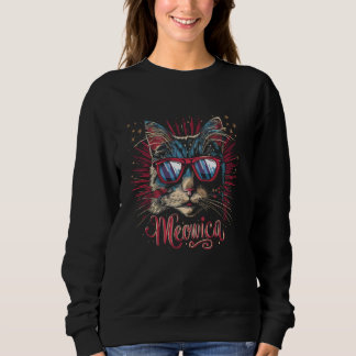 Meowica 4 juli Cat Amerikaanse vlag Amerika USA Trui