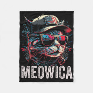 Meowica 4 juli kat Amerikaanse vlag Amerika VS  Fleece Deken