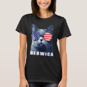 Meowica 4 juli kat Style America T-shirt (Voorkant)