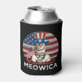 Meowica 4 juli patriottisch Amerikaans kat Blikjeskoeler (Blikje Voorkant)