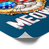 Meowica American Flag Cat 4 juli Trucker Hat Poster (Hoek)