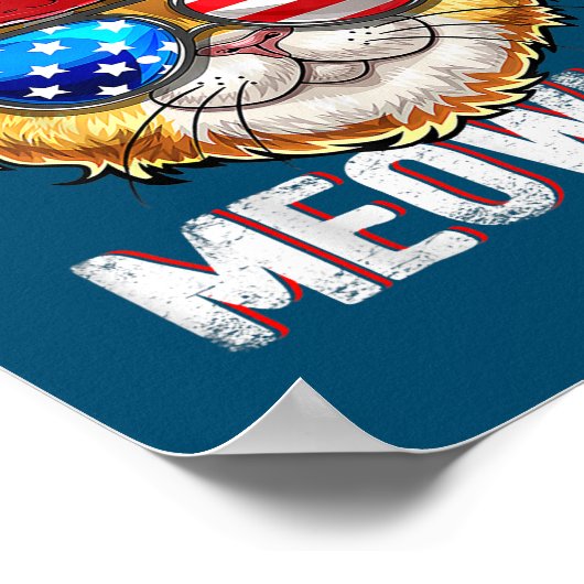 Meowica American Flag Cat 4 juli Trucker Hat Poster (Hoek)