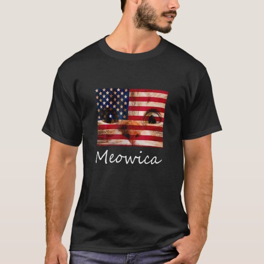 Meowica Cat 4 h van juli Amerika Verenigde Staten T-shirt (Voorkant)