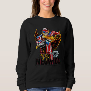 Meowica Cat Bald Eagle 4 juli patriotic Ameri Trui