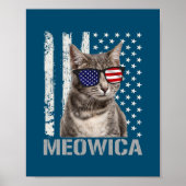 Meowica Cat Fourth 4e juli Patriotic USA Poster (Voorkant)