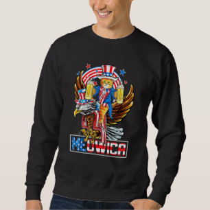Meowica Cat Riding Eagle 4 juli Patriottic Ame Trui