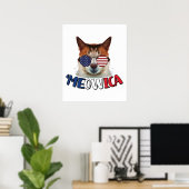 Meowica Cat USA 4 juli Cat Lover Funny Poster (Thuiskantoor)