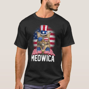 Meowica Cat USA Vlag Zonnebril & Uncle Sam Pet 4t T-shirt